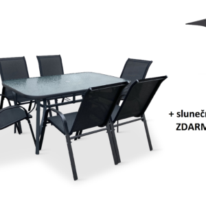 Nábytek Texim Zahradní jídelní set Klaudie + 6x židle RAMADA + slunečník zdarma