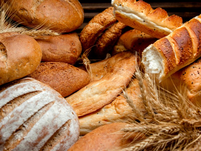 Different Types Bread Made From Wheat Flour