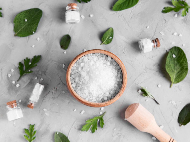 Flat Lay Natural Salt Concept