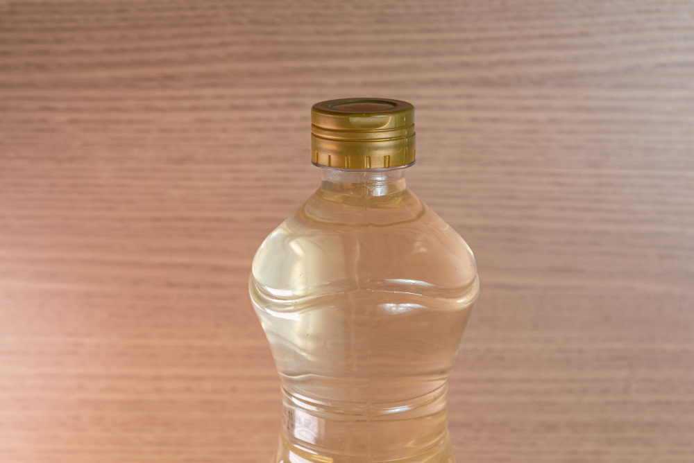 Container Vinegar Wooden Background