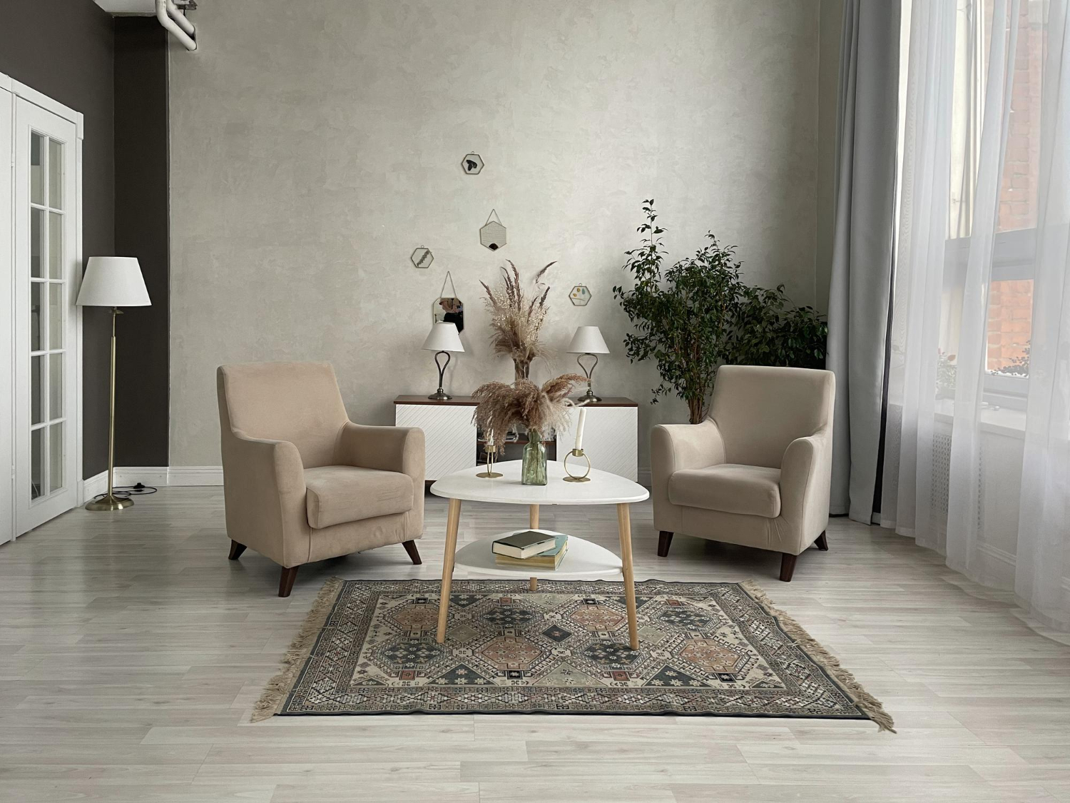 Living Room Interior Minimalist Style Concept Cozy Room Arrangement