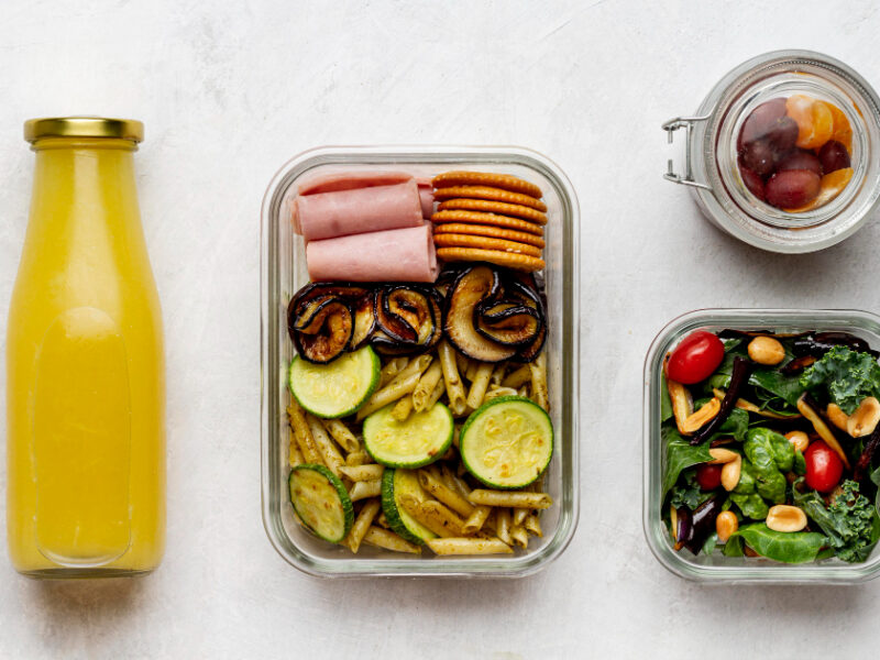 Top View Juice Bottle Packed Food