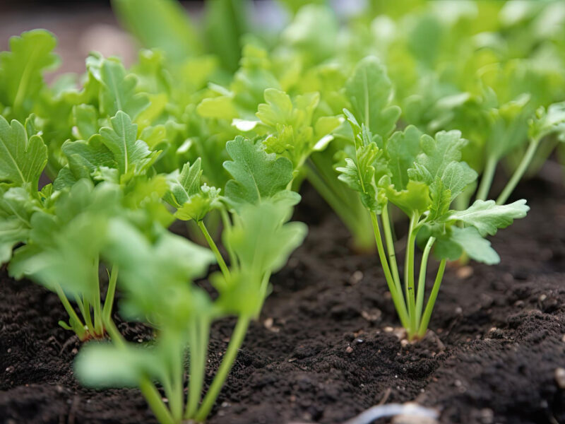 Closeup Fresh Garden Growth With Individual Leaves Stems Visible Created With Generative Ai