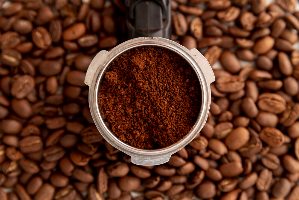 Close Up Coffee Powder Beans