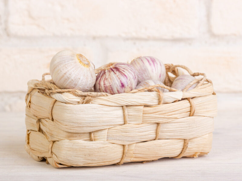 Garlic Wicker Basket