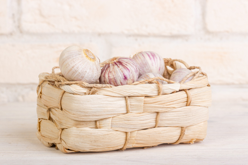 Garlic Wicker Basket