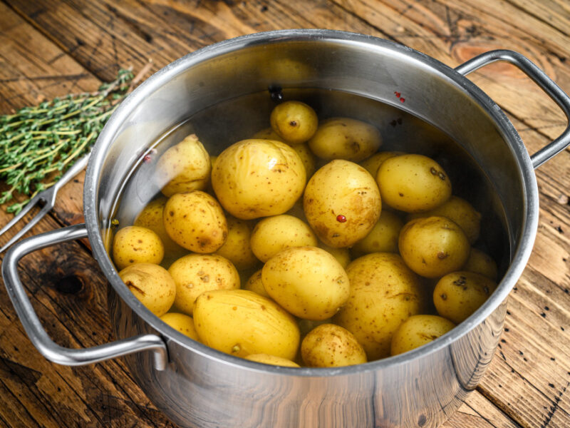 Boiled Baby Potatoes Saucepan