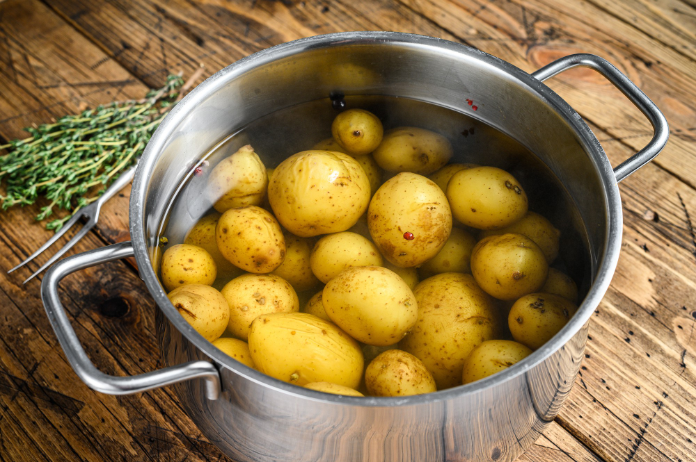 Boiled Baby Potatoes Saucepan