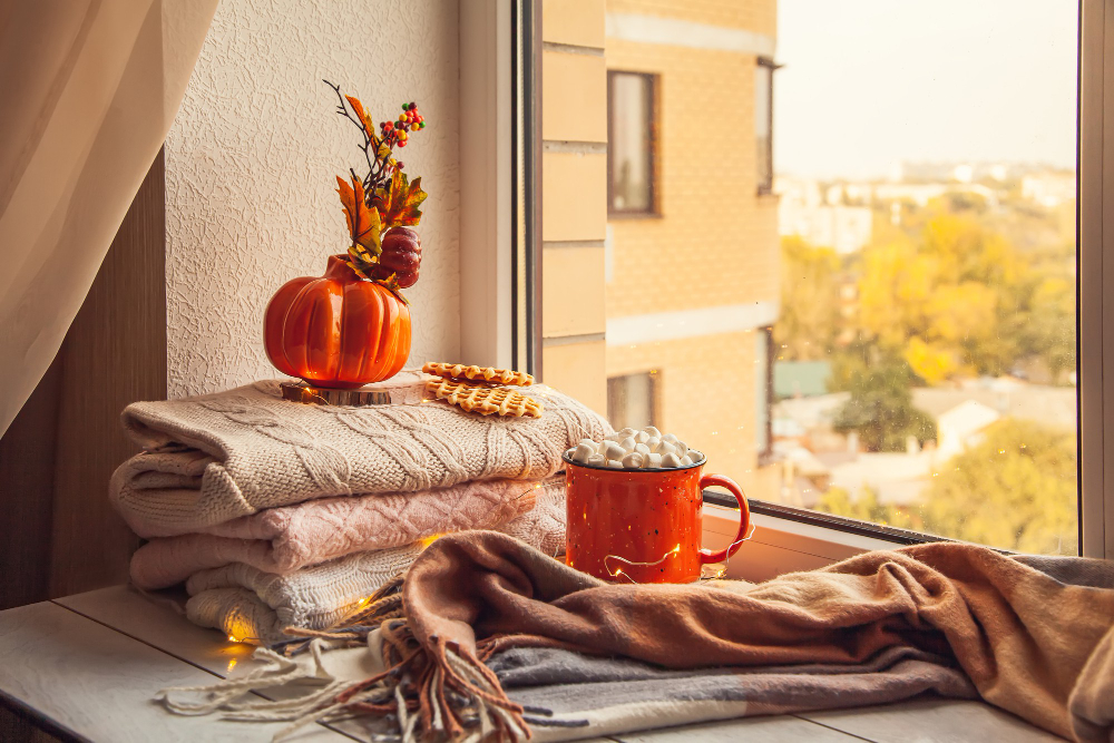 cozy-autumn-still-life-windowsill-warm-wool-sweaters-scarf-pumpkins-maple-leaves-cup-cocoa-with-marshmallows-waffles