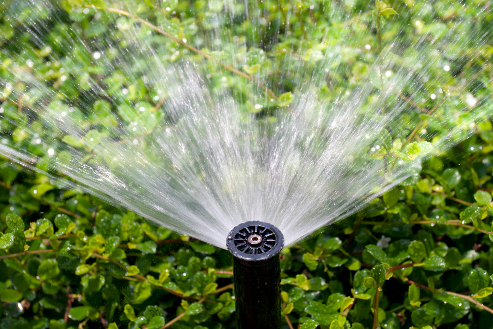 Sprinkler Head Watering Bush Grass