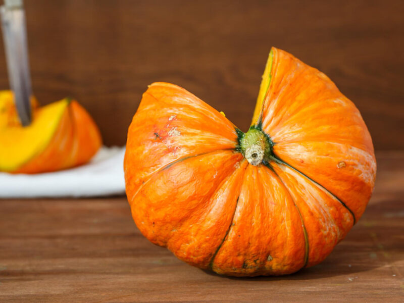 Orange Vibrant Pumpkin With Seeds
