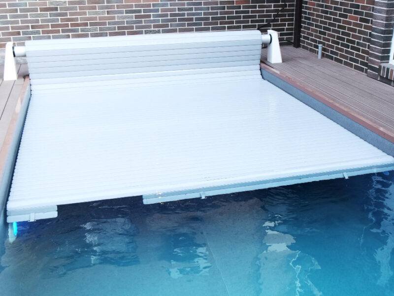 Protective Covering Pool Which Is Rolled Roller Unique Hightech Pvc Lamellas