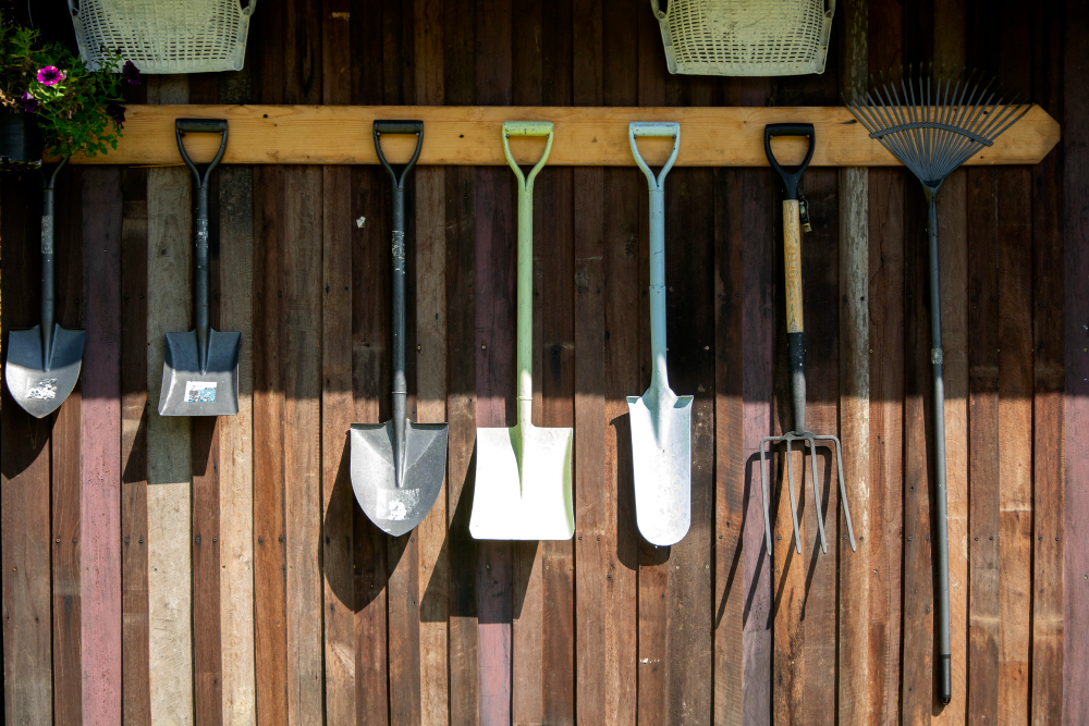 Gardening Tools Hang Wooden Wall Tools