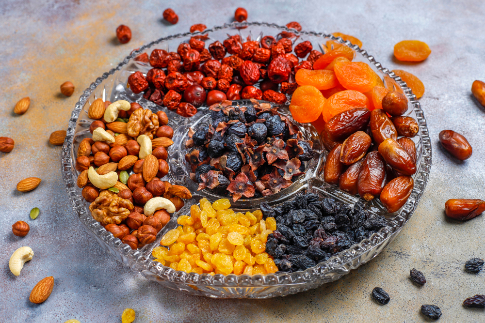 Healthy Assortment Dry Fruits Top View