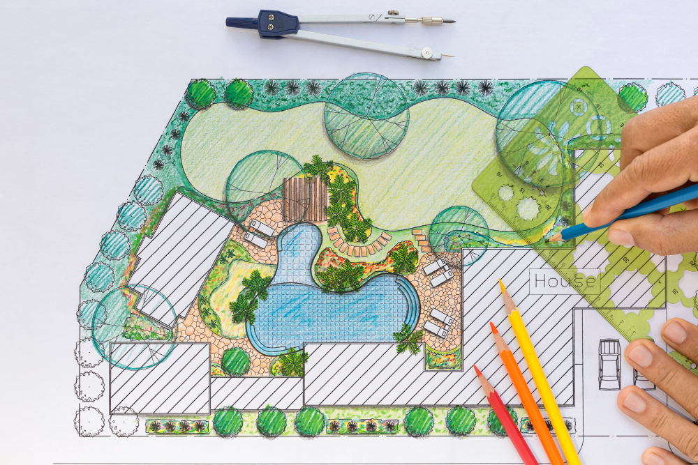 Landscape Architect Design Backyard Plan Villa