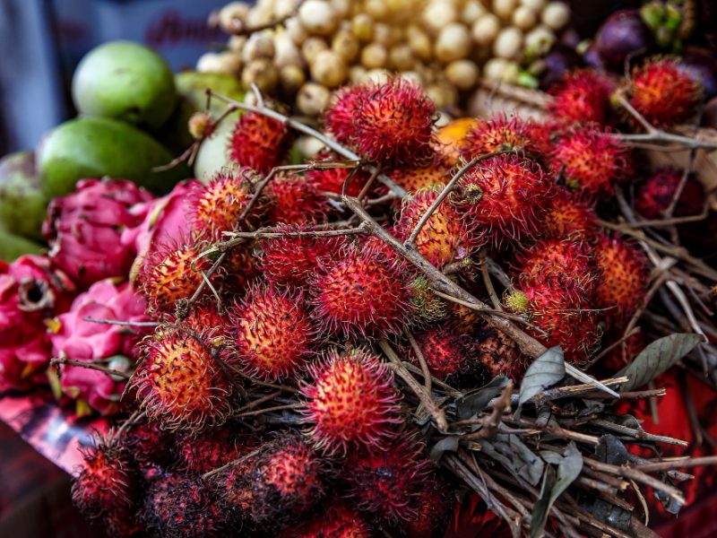 Rambutan Tropical Fruit Texture Bali Indonesia