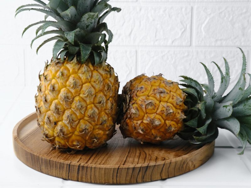 Ripe Pineapple Nanas Madu White Background Selective Focus Image