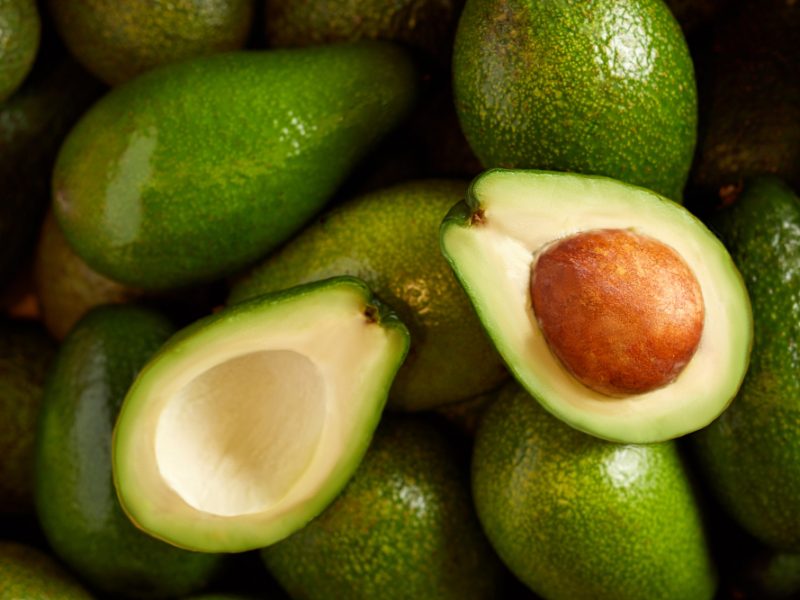 bunch-fresh-avocados-organic-food-market
