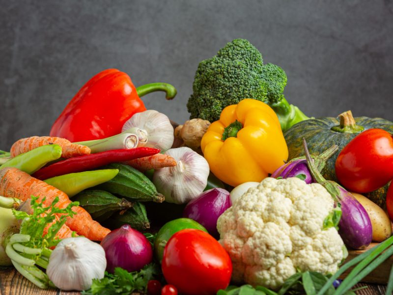 Healthy Vegetables Wooden Table